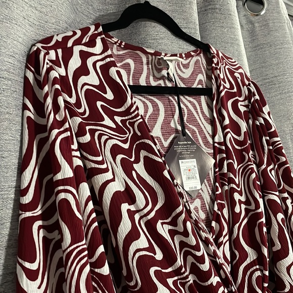 Ava & Viv - (NWT) Balloon Sleeve Belted Midi Dress - Picture 4 of 14